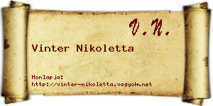 Vinter Nikoletta névjegykártya