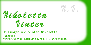 nikoletta vinter business card